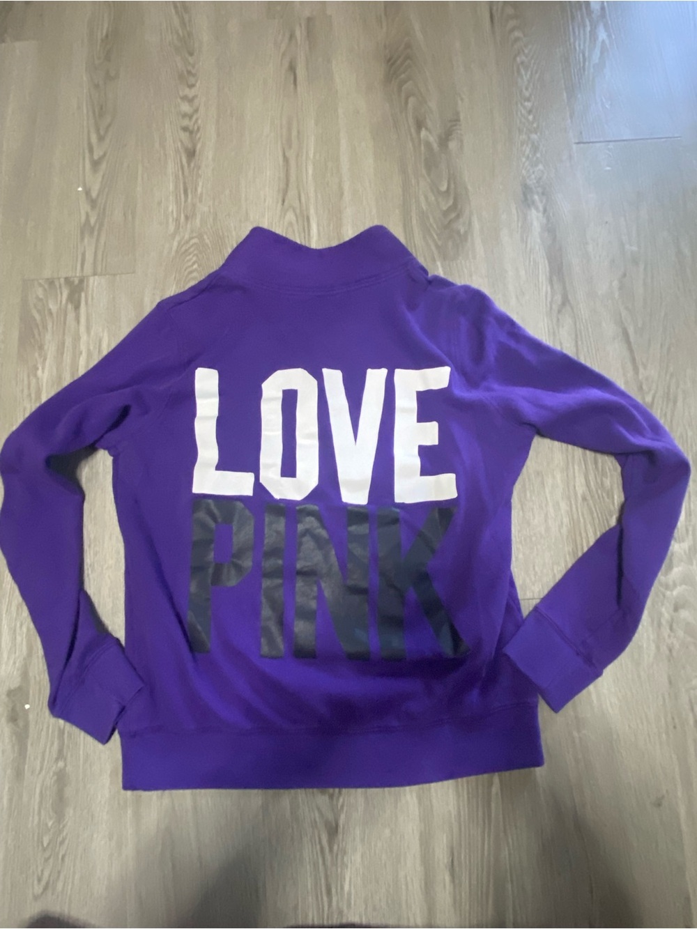 PINK Victoria's Secret Purple 'LOVE PINK' Pullover Jacket